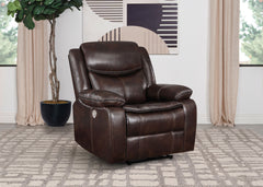 Sycamore Upholstered Power Recliner Chair Dark Brown - MyWaynesHome #