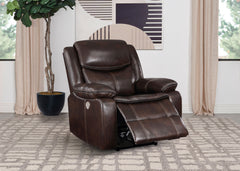 Sycamore Upholstered Power Recliner Chair Dark Brown - MyWaynesHome #