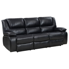 Camila 3-piece Upholstered Motion Reclining Sofa Set Black - MyWaynesHome #