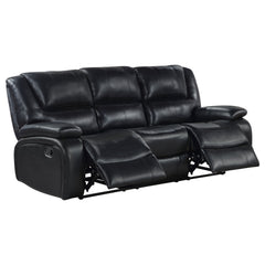 Camila 3-piece Upholstered Motion Reclining Sofa Set Black - MyWaynesHome #