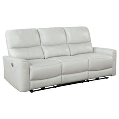 Greenfield Upholstered Power Reclining Sofa Ivory - MyWaynesHome #