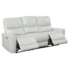Greenfield Upholstered Power Reclining Sofa Ivory - MyWaynesHome #