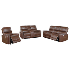 Greenfield 3-piece Power Reclining Sofa Set Saddle Brown - MyWaynesHome #
