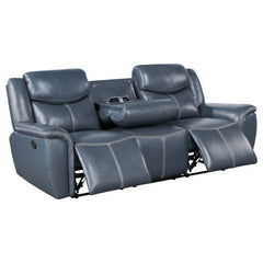 Sloane 2-piece Upholstered Reclining Sofa Set Blue - MyWaynesHome #