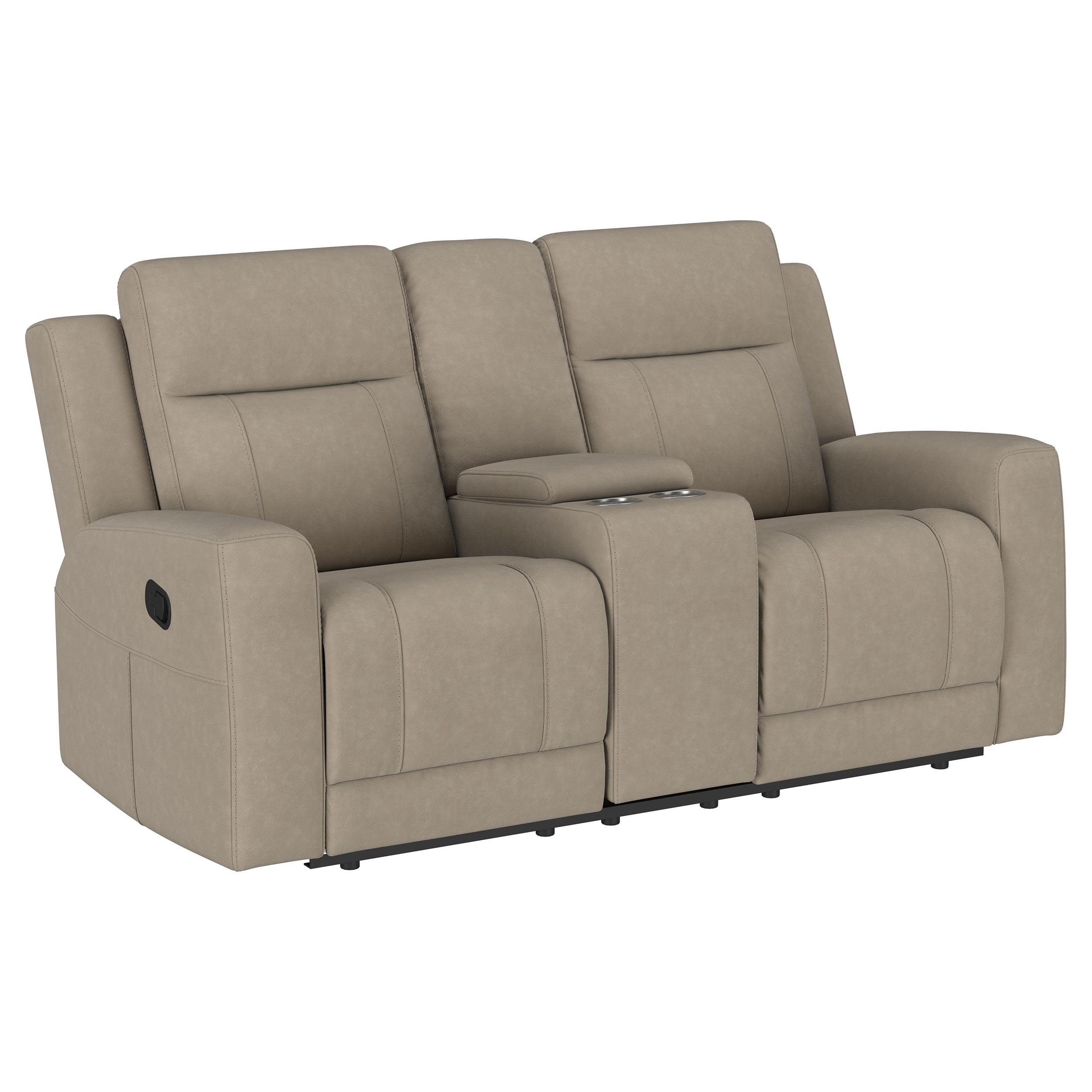 Brentwood Upholstered Motion Reclining Loveseat Taupe - MyWaynesHome #