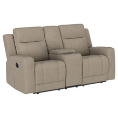 Brentwood Upholstered Motion Reclining Loveseat Taupe - MyWaynesHome #