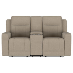 Brentwood Upholstered Motion Reclining Loveseat Taupe - MyWaynesHome #