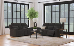 Brentwood 2-piece Upholstered Reclining Sofa Set Dark Charcoal - MyWaynesHome #