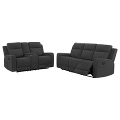 Brentwood 2-piece Upholstered Reclining Sofa Set Dark Charcoal - MyWaynesHome #