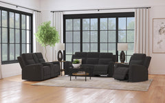 Brentwood 3-piece Upholstered Reclining Sofa Set Dark Charcoal - MyWaynesHome #
