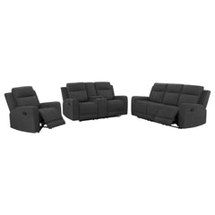 Brentwood 3-piece Upholstered Reclining Sofa Set Dark Charcoal - MyWaynesHome #