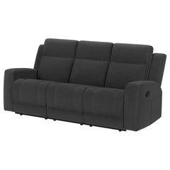 Brentwood Upholstered Motion Reclining Sofa Dark Charcoal - MyWaynesHome #