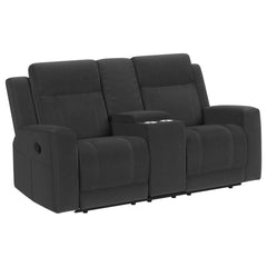 Brentwood Upholstered Motion Reclining Loveseat Dark Charcoal - MyWaynesHome #