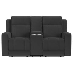 Brentwood Upholstered Motion Reclining Loveseat Dark Charcoal - MyWaynesHome #
