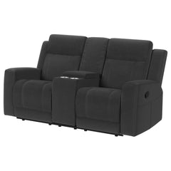 Brentwood Upholstered Motion Reclining Loveseat Dark Charcoal - MyWaynesHome #