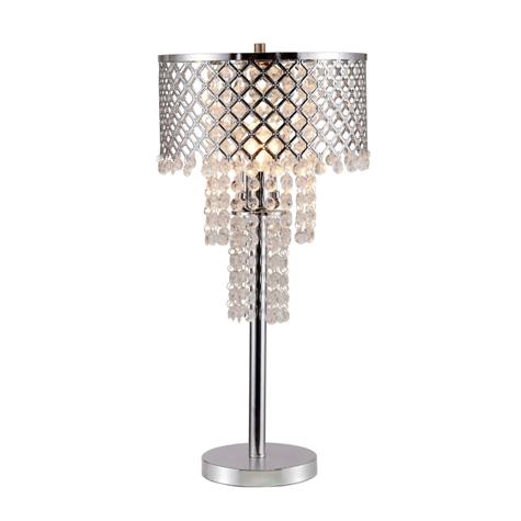Crystal On Mesh Chrome 28" Touch Table Lamp - MyWaynesHome #