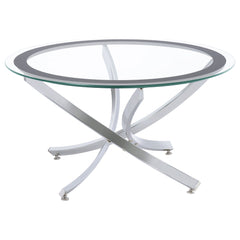 Brooke 3-piece Round Glass Top Coffee Table Set Chrome - MyWaynesHome #
