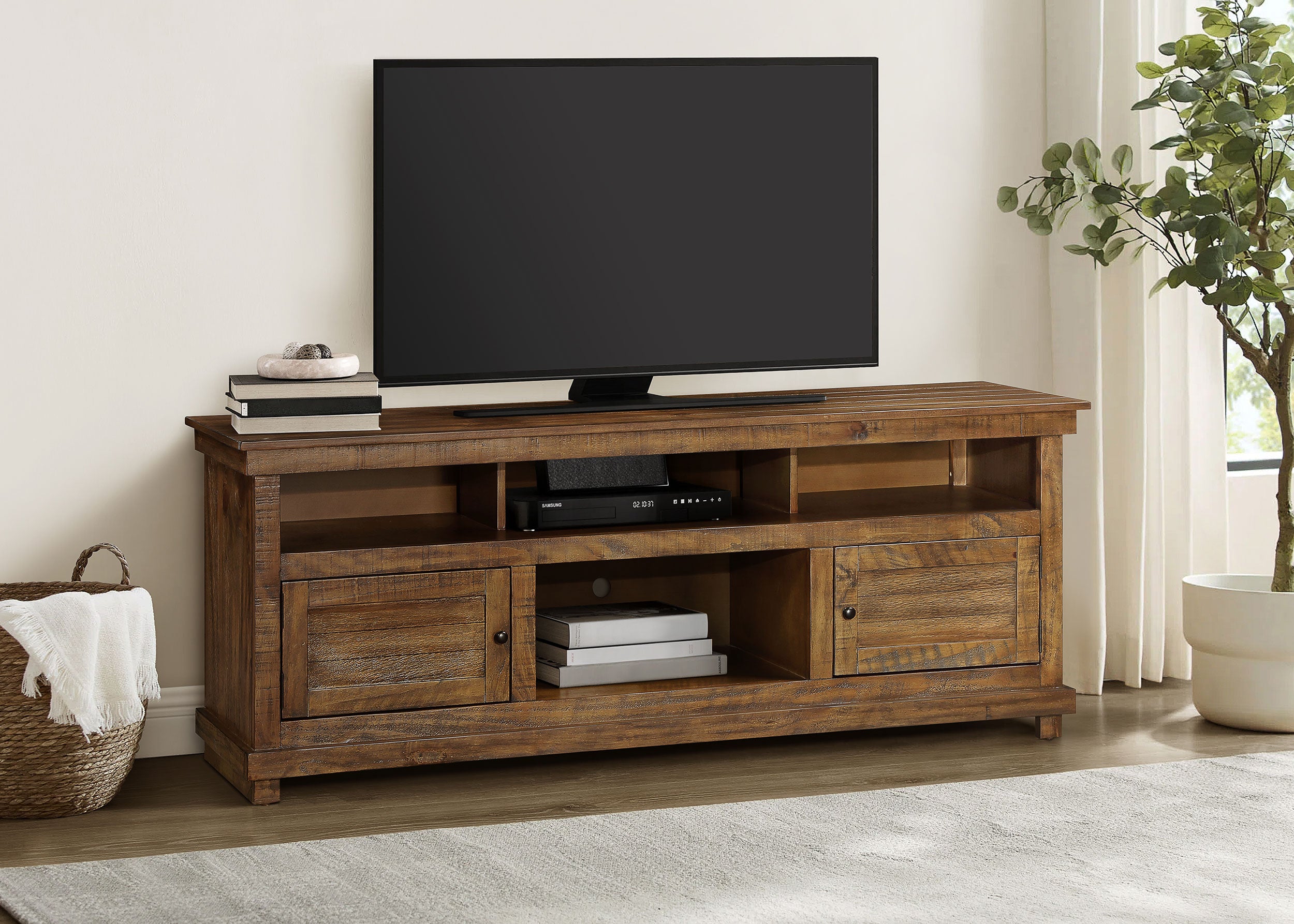Payne 70-inch Tv Stand Media Console Distressed Brown - MyWaynesHome #