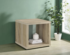 Frisco Square Engineered Wood Side End Table Distressed Pine - MyWaynesHome #