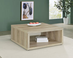 Frisco Square Engineered Wood Coffee Table Distressed Pine - MyWaynesHome #