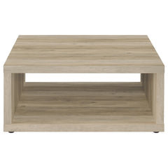 Frisco Square Engineered Wood Coffee Table Distressed Pine - MyWaynesHome #