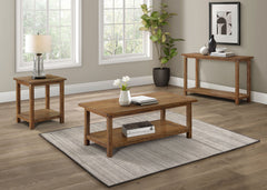 Payne Wood End Table With Shelf Distressed Brown - MyWaynesHome #