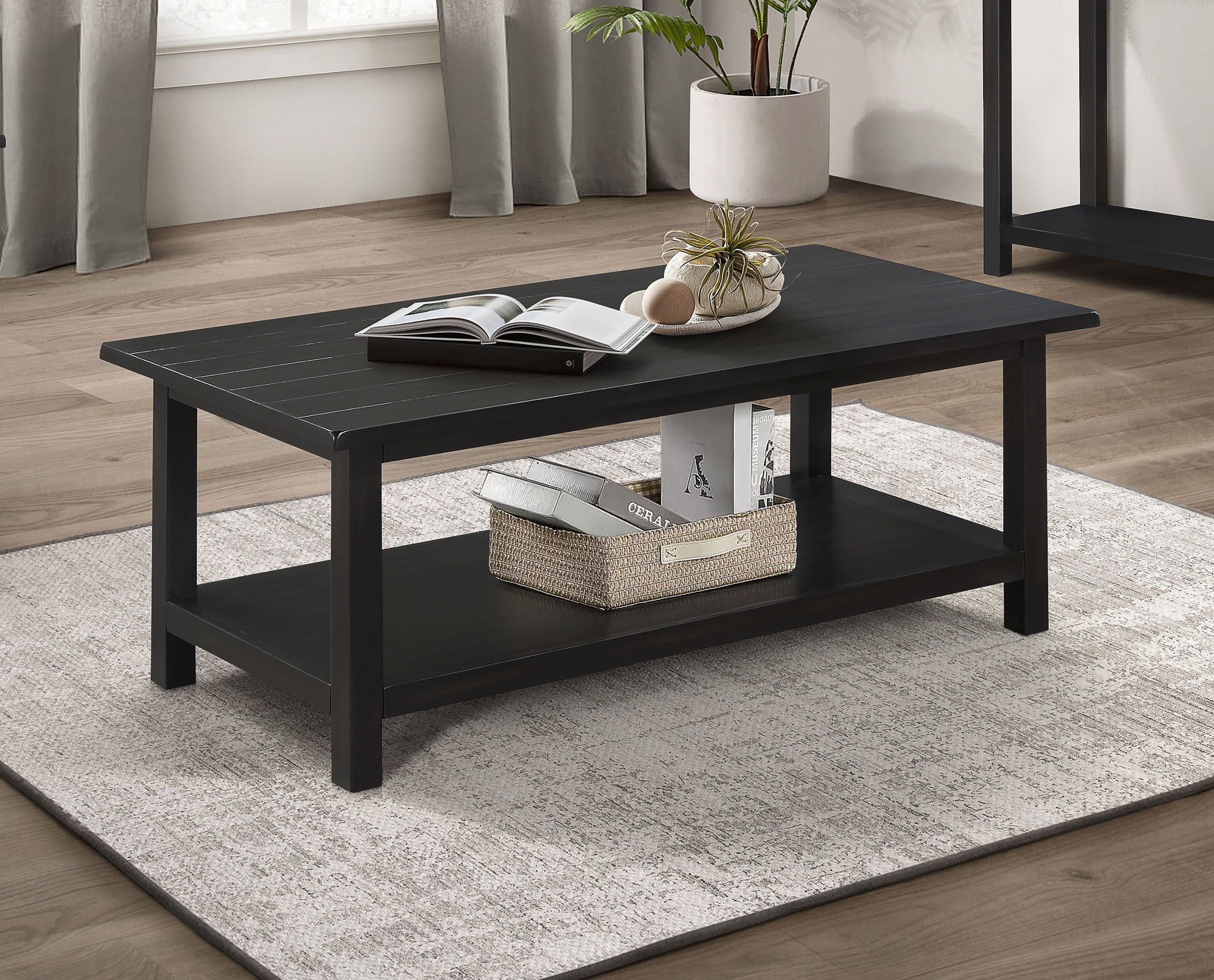 Payne Wood Coffee Table With Shelf Java - MyWaynesHome #