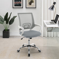 Felton Upholstered Adjustable Home Office Desk Chair Grey - MyWaynesHome #