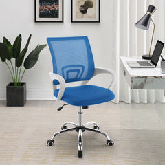 Felton Upholstered Adjustable Home Office Desk Chair Blue - MyWaynesHome #