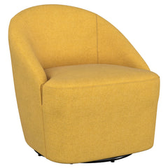 Leon Upholstered Barrel Accent Swivel Chair Mustard Yellow - MyWaynesHome #