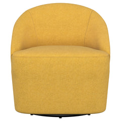 Leon Upholstered Barrel Accent Swivel Chair Mustard Yellow - MyWaynesHome #