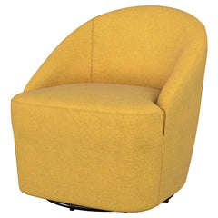 Leon Upholstered Barrel Accent Swivel Chair Mustard Yellow - MyWaynesHome #