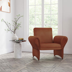 Liana Upholstered Roll Arm Accent Armchair Rust Orange - MyWaynesHome #