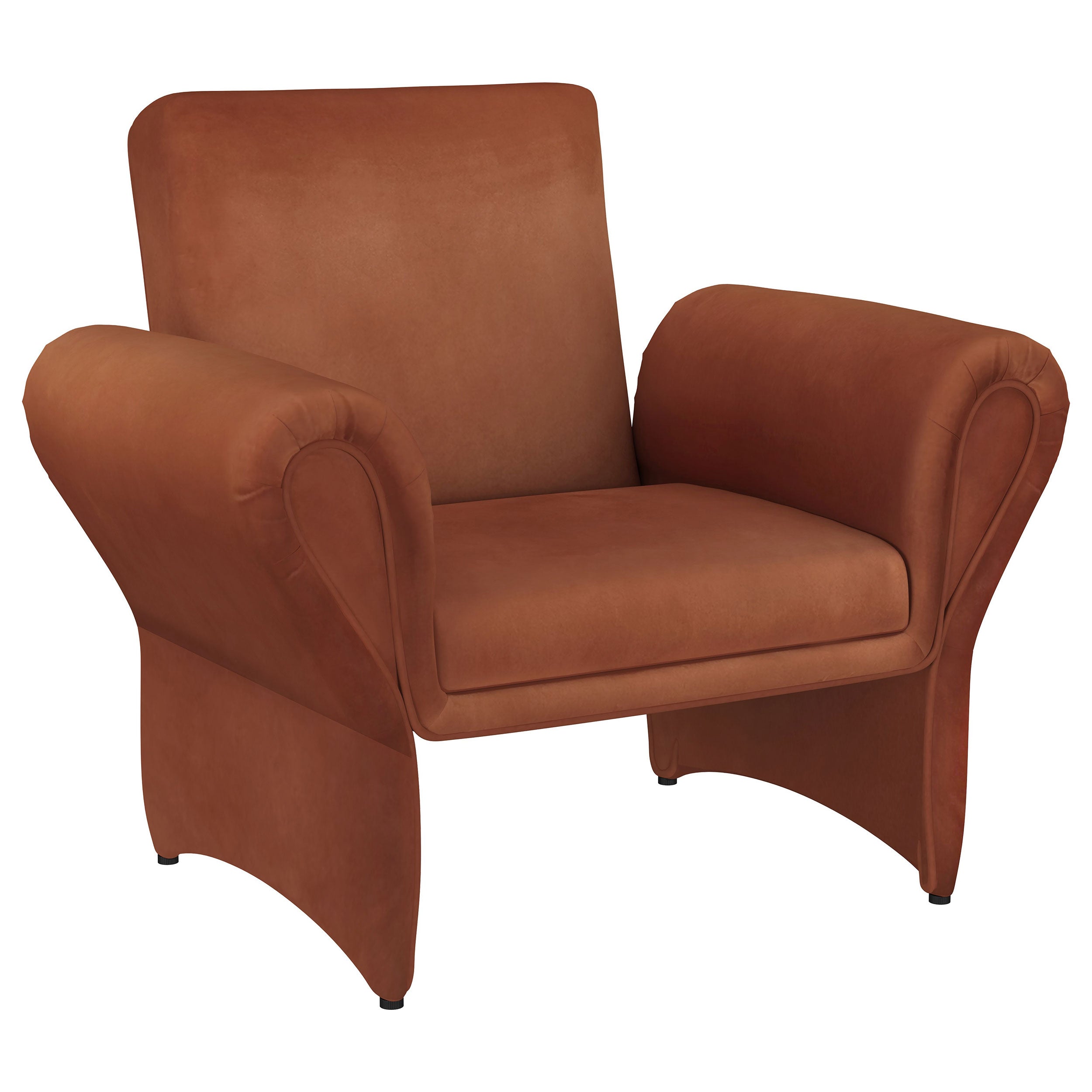 Liana Upholstered Roll Arm Accent Armchair Rust Orange - MyWaynesHome #