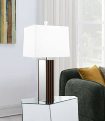 Elena 30-inch Square Tapered Mirrored Table Lamp Brown - MyWaynesHome #