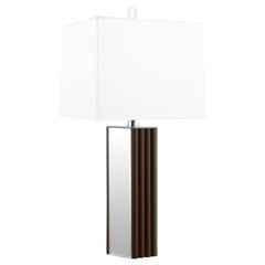 Elena 30-inch Square Tapered Mirrored Table Lamp Brown - MyWaynesHome #