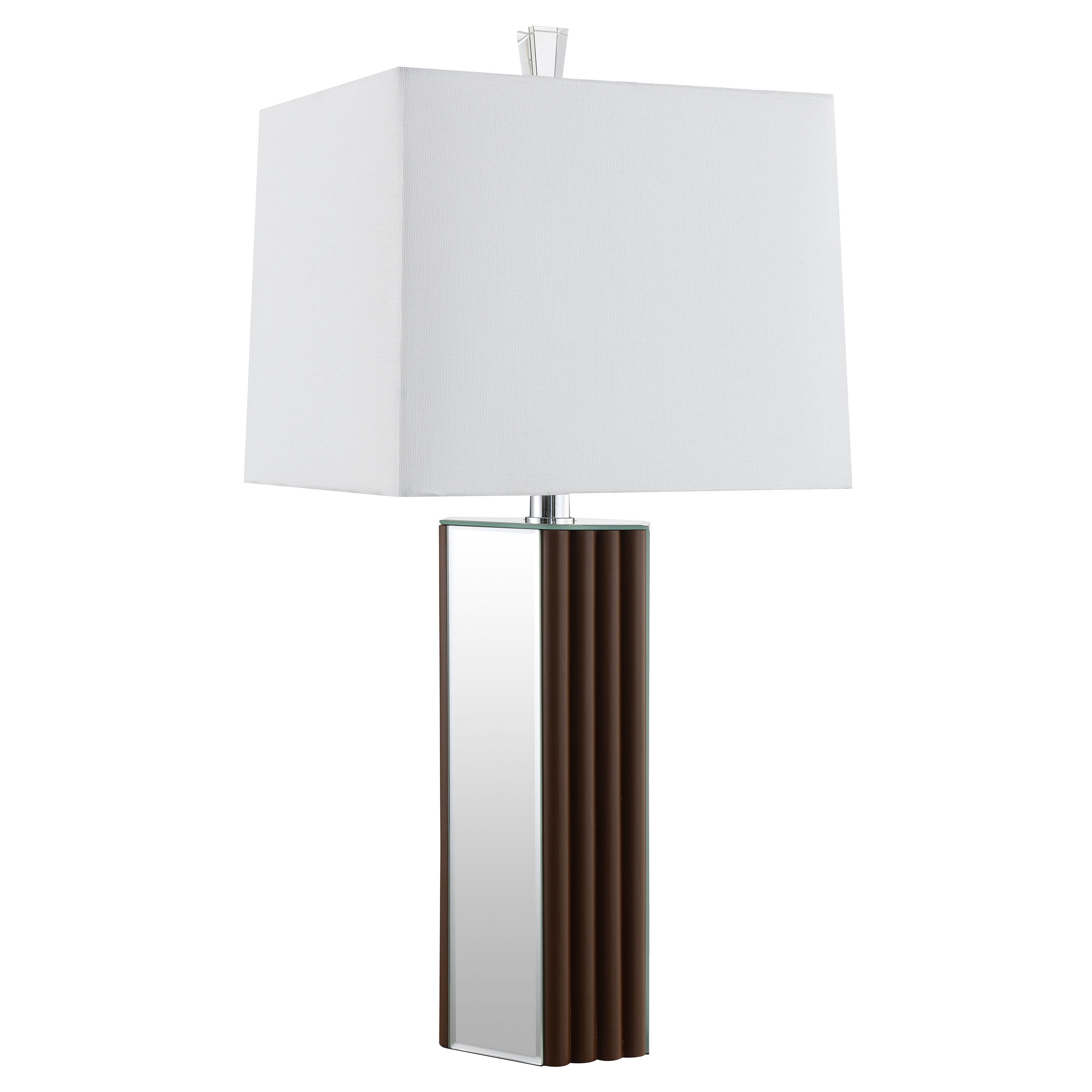 Elena 30-inch Square Tapered Mirrored Table Lamp Brown - MyWaynesHome #