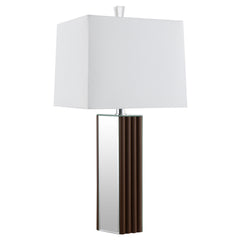 Elena 30-inch Square Tapered Mirrored Table Lamp Brown - MyWaynesHome #