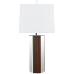 Elena 30-inch Square Tapered Mirrored Table Lamp Brown - MyWaynesHome #