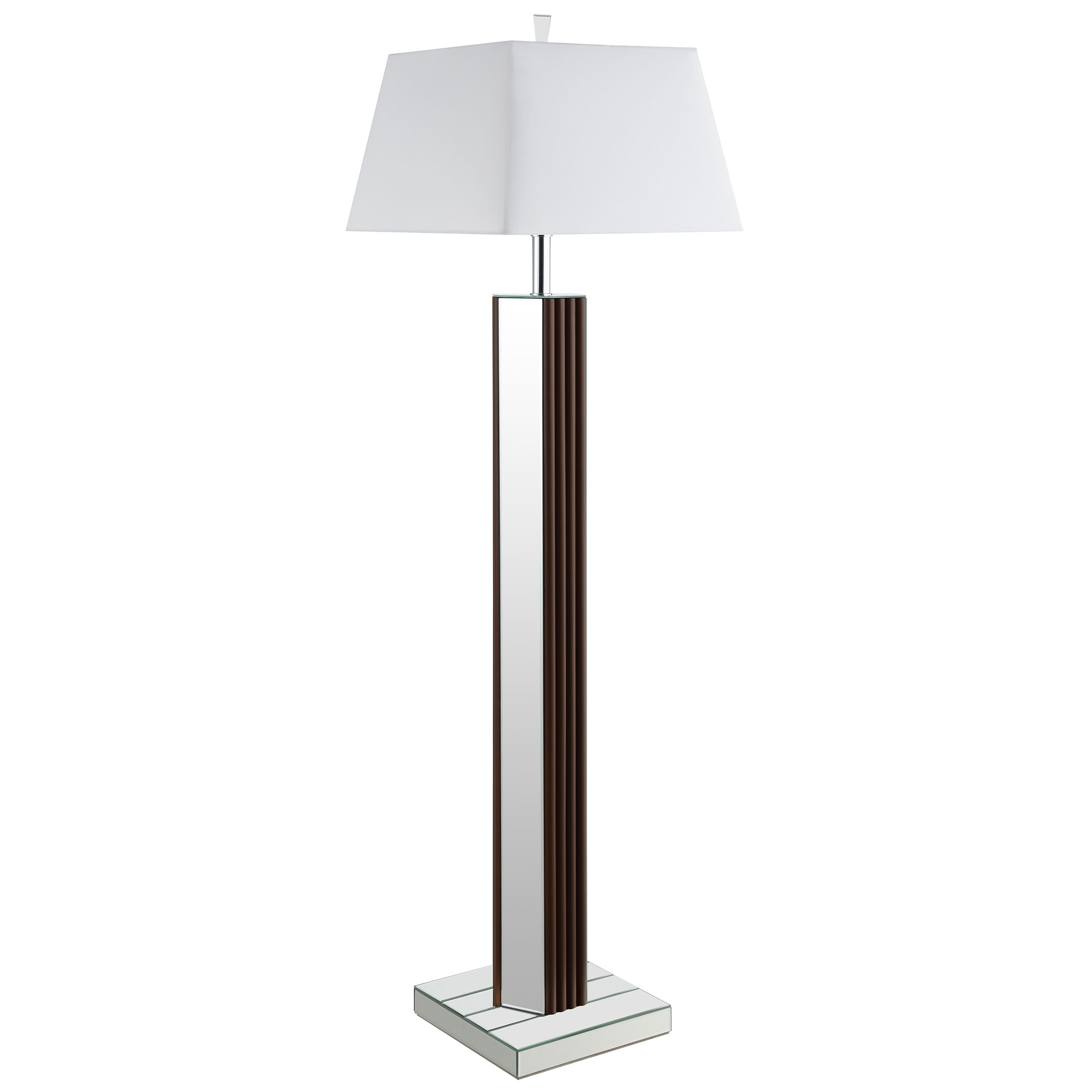 Elena 67-inch Square Tapered Mirrored Floor Lamp Brown - MyWaynesHome #