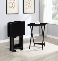 Donna 4-piece Tv Tray Table Set With Stand Black - MyWaynesHome #