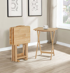 Donna 4-piece Tv Tray Table Set With Stand Natural - MyWaynesHome #