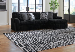 Midnight-Madness Black Corduroy Sectional