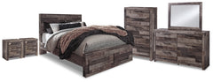 Derekson Queen Storage Bed, Dresser, Mirror, Chest and 2 Nightstands