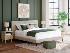 Cielden King Upholstered Bed with Roll Slats