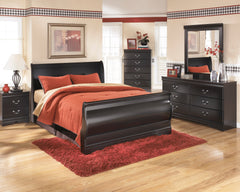 Huey Vineyard Black Sleigh Bedroom Set - MyWaynesHome #
