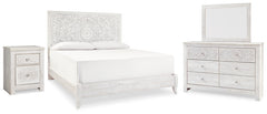 Paxberry King Panel Bed, Dresser, Mirror and Nightstand
