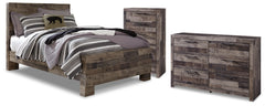 Derekson Full Panel Bed, Dresser and Chest