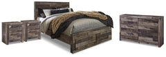 Derekson Queen Panel Storage Bed, Dresser and 2 Nightstands