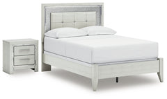 Zyniden Full Upholstered Panel Bed and Nightstand